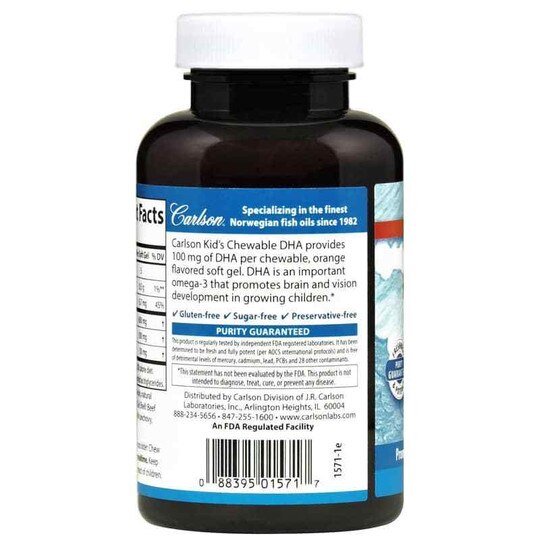 Kids Chewable DHA Omega-3s with Natural Orange Flavor, CL